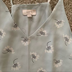 Loft Light Green Floral Print Tank Top